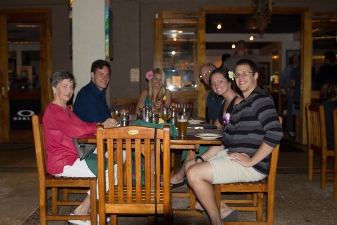 Everyone enjoying dinner