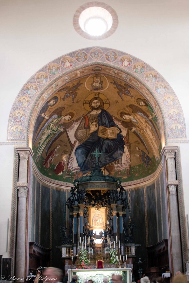 Inside the church at the altar