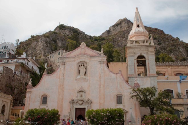 Church in the square in Taormina