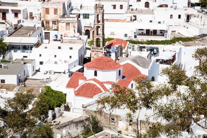 A church in the main town of Lindos