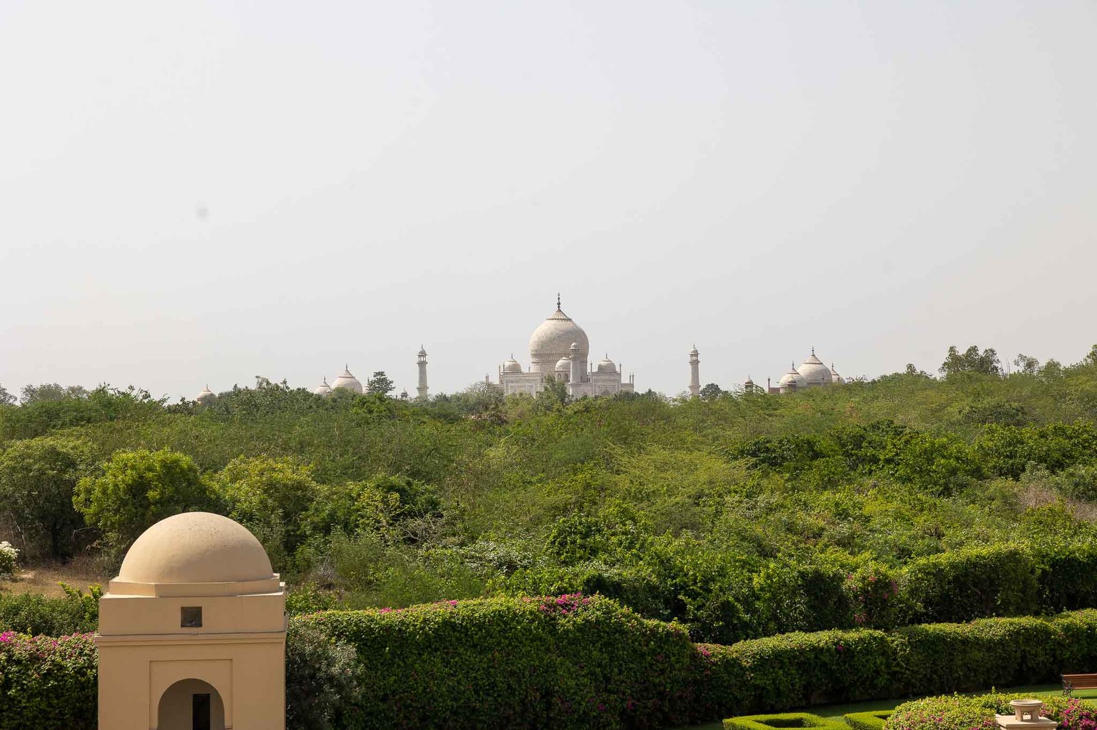 View of the Taj Mahal from the hotel lobby