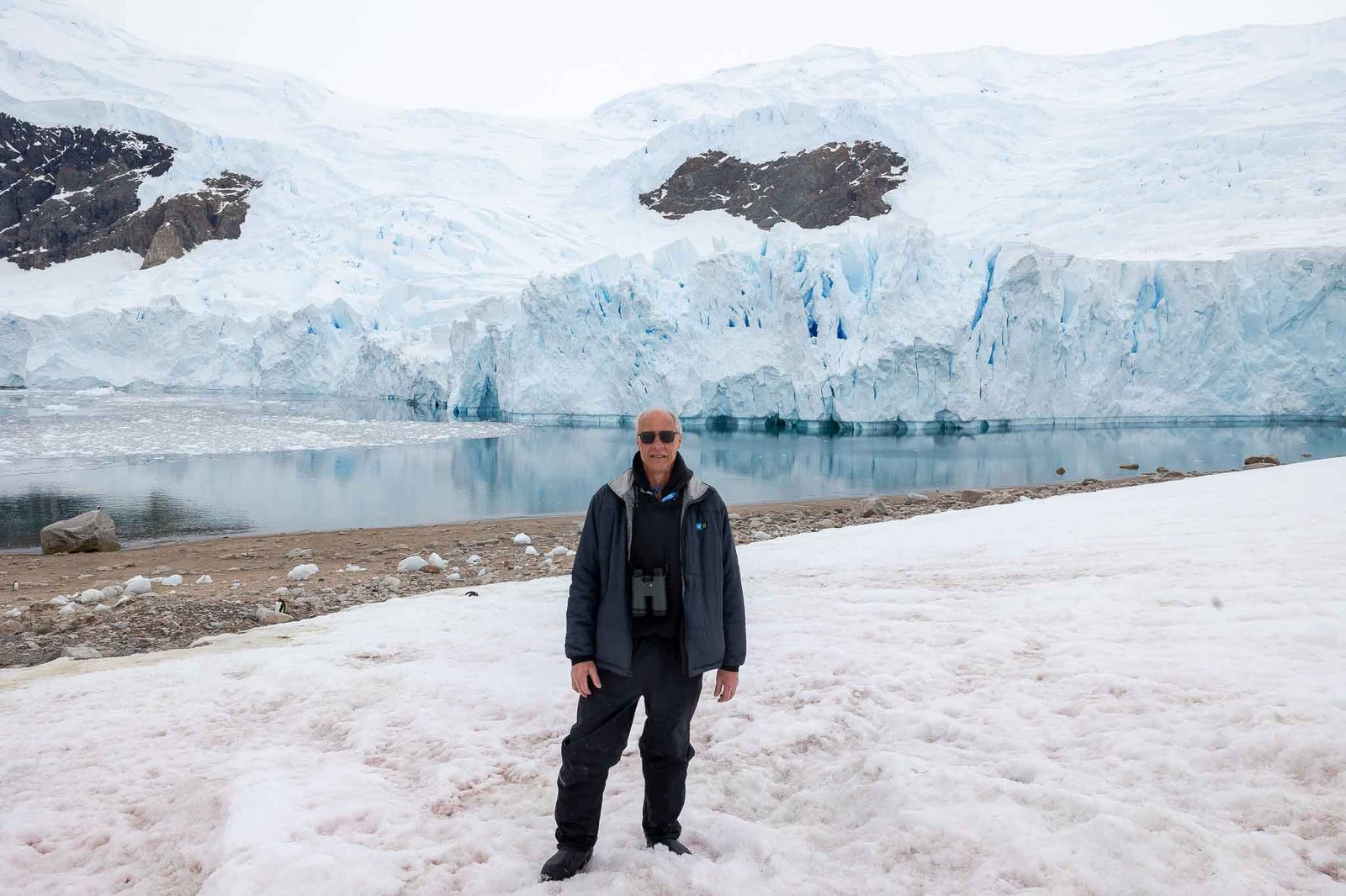 Conrad in front of his favorite ice formation on the way down