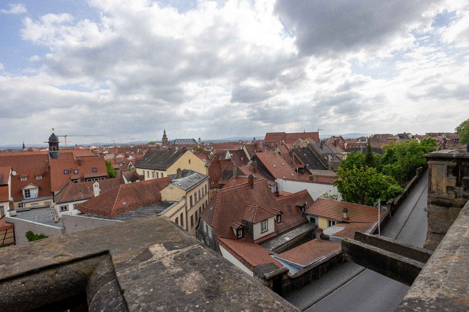 view from the Bamberg residencel gardens