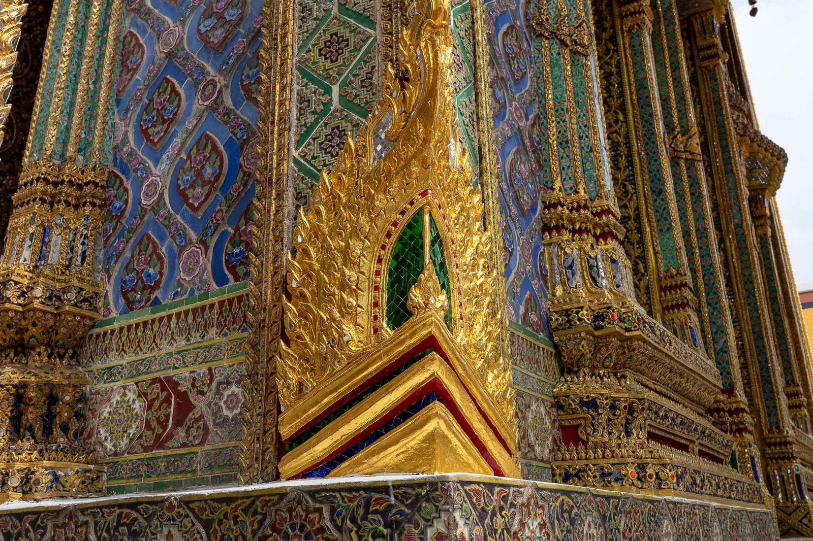 up close view of the details on one of the Grand Palace Buildings