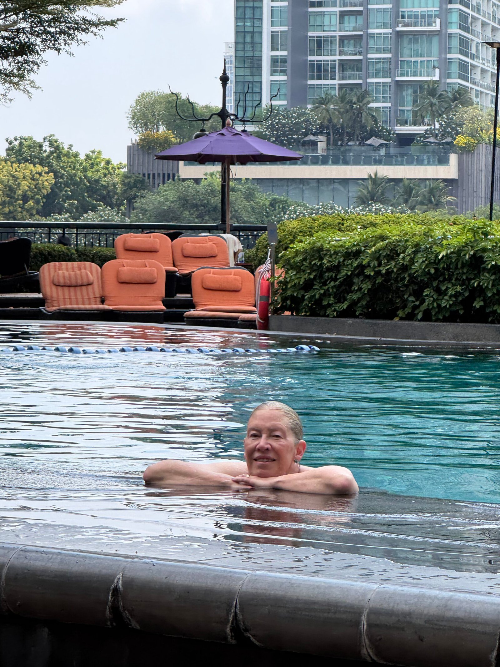 Shawn in the pool