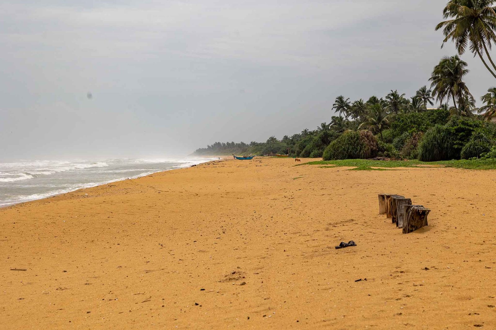 Beach are in front of the hotel