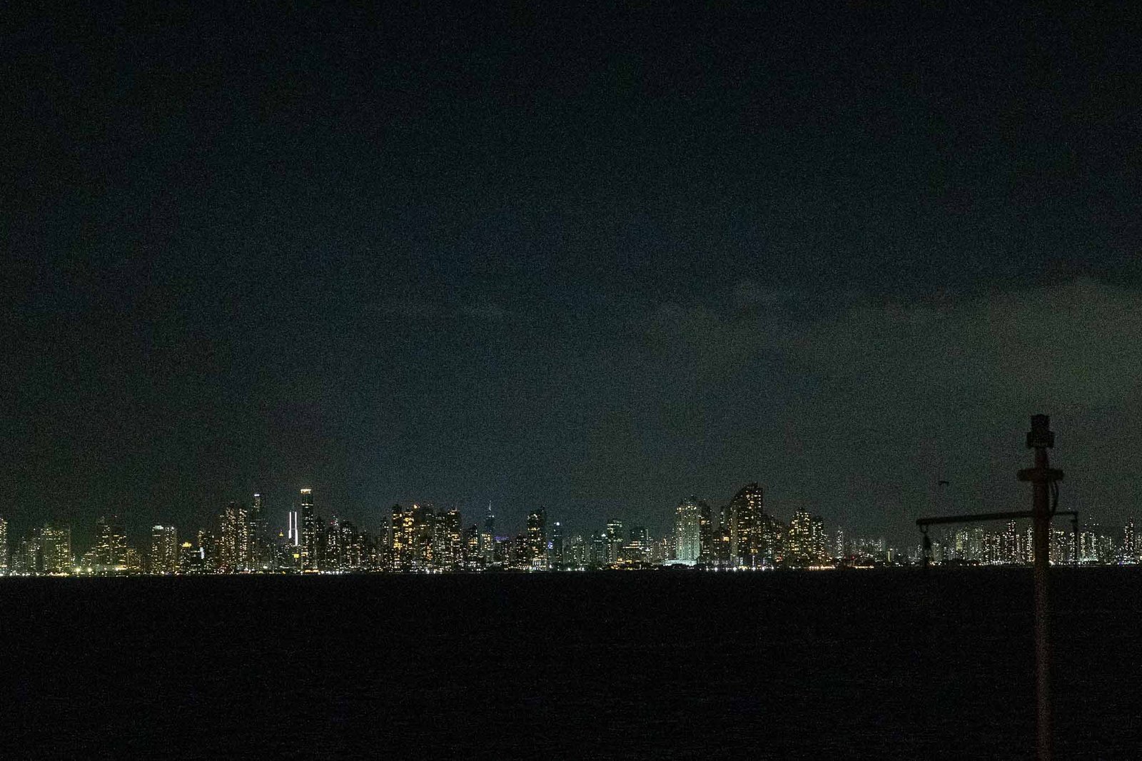 Panama City Skyline from our ship anchored off the coast.