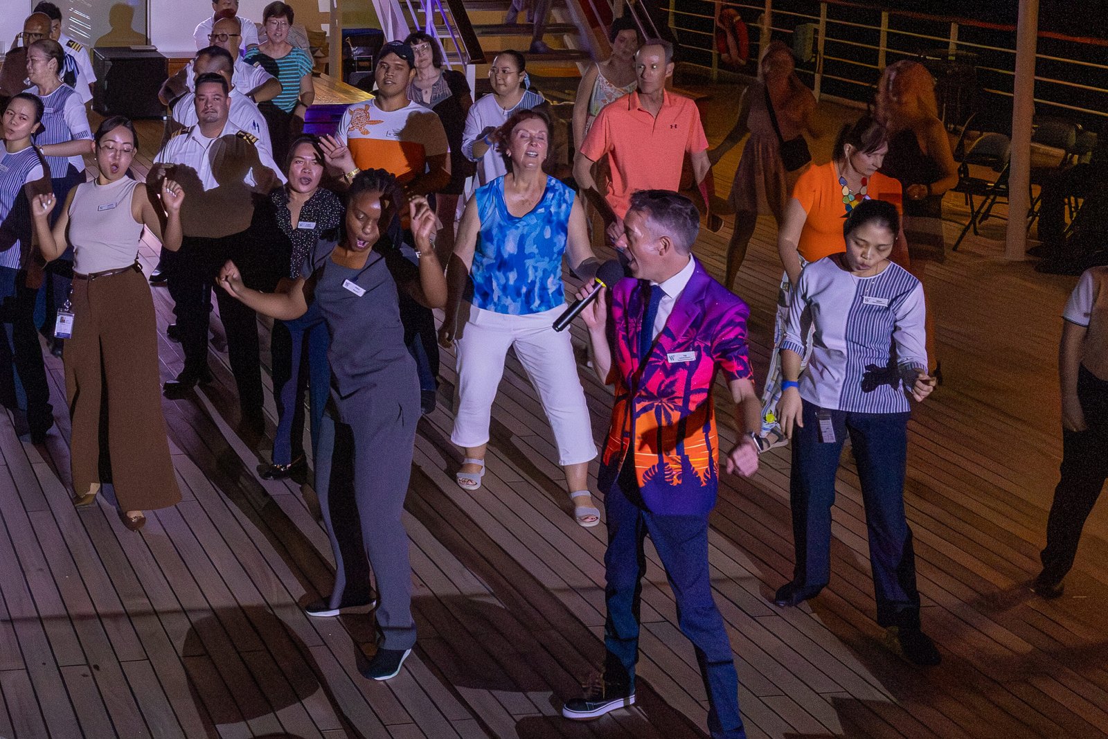Dance party on deck after the BBQ