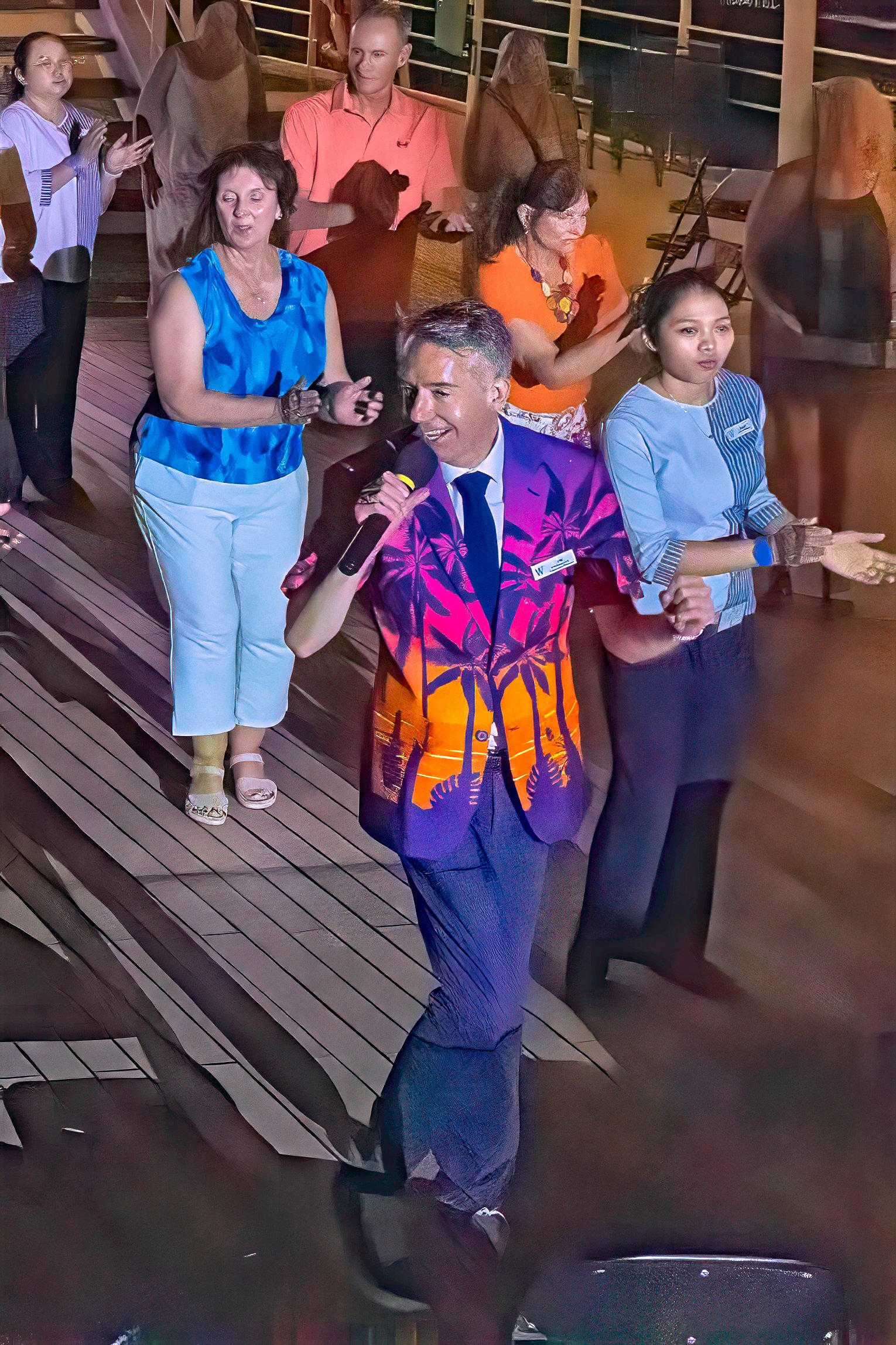 Dance party on deck after the BBQ