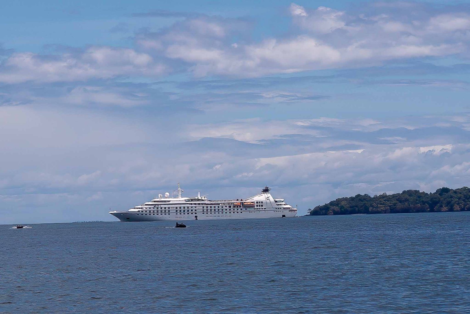 View of our ship from Isla Parida