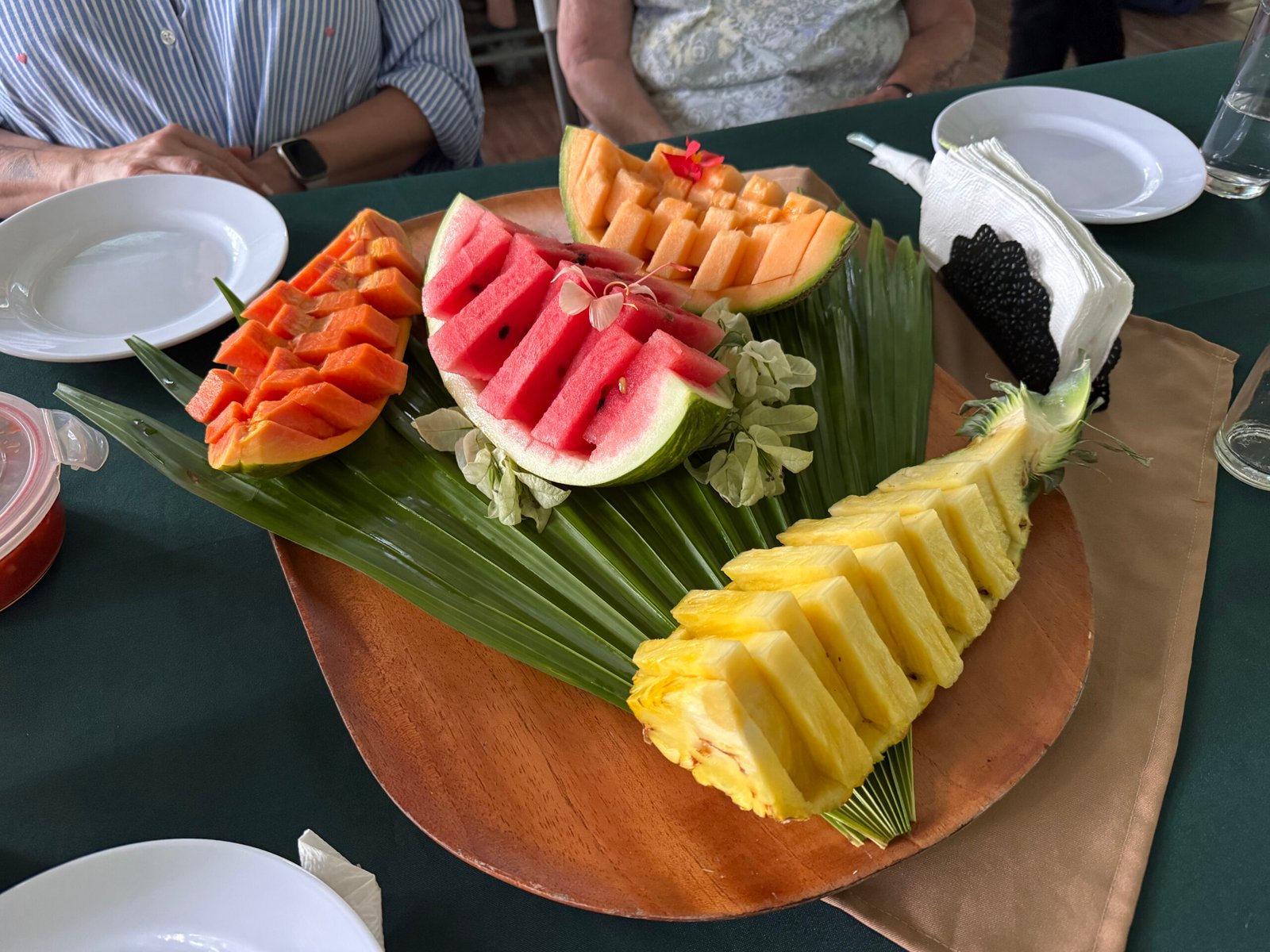 Fruit tray at the Sloth Farm