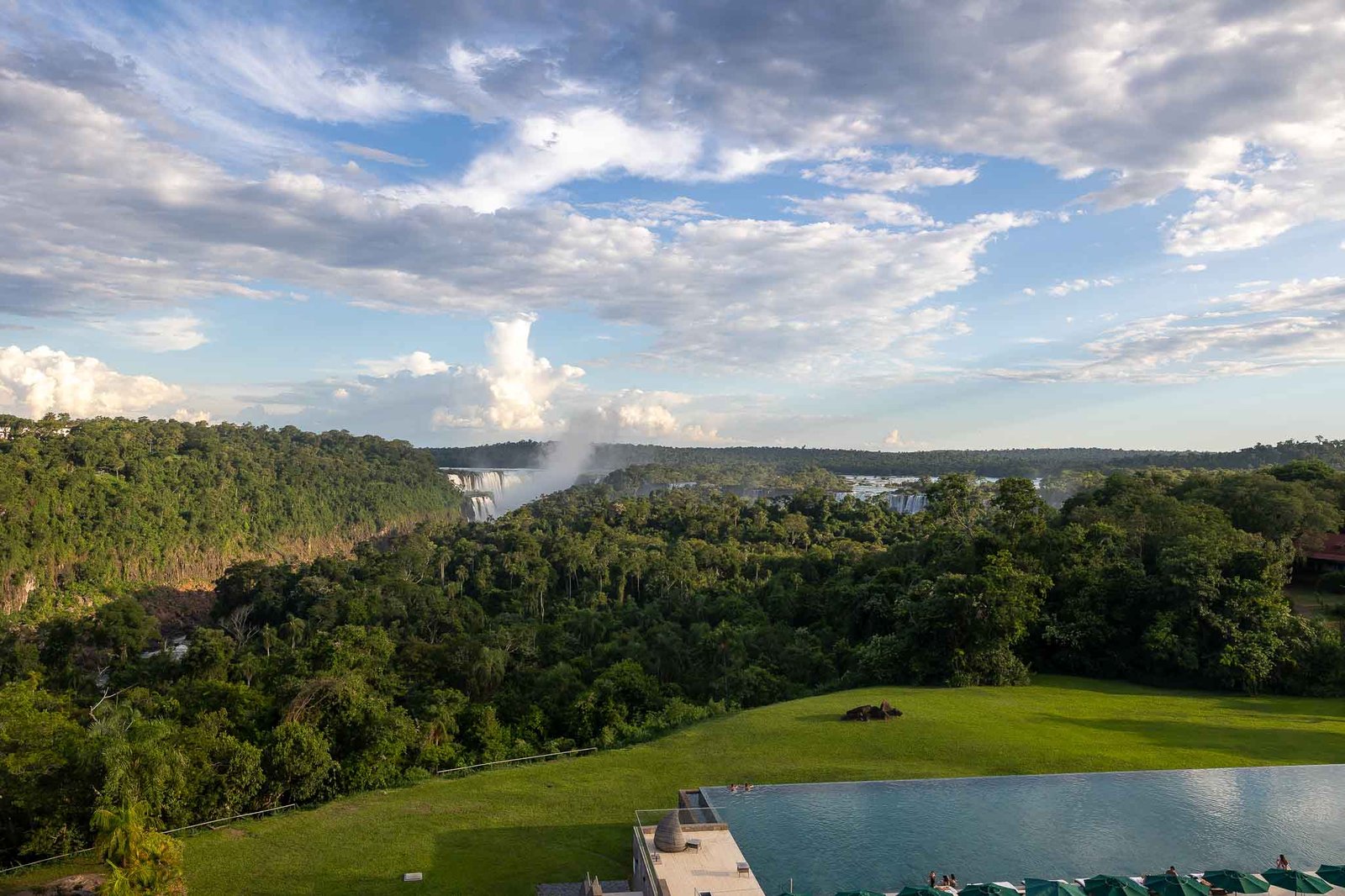 View of the falls and pool from our room