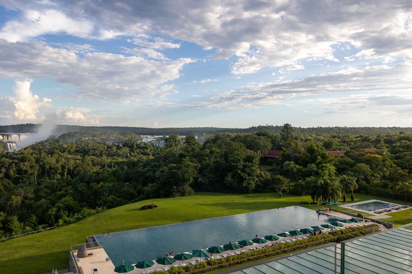 View of the falls and pool from our room