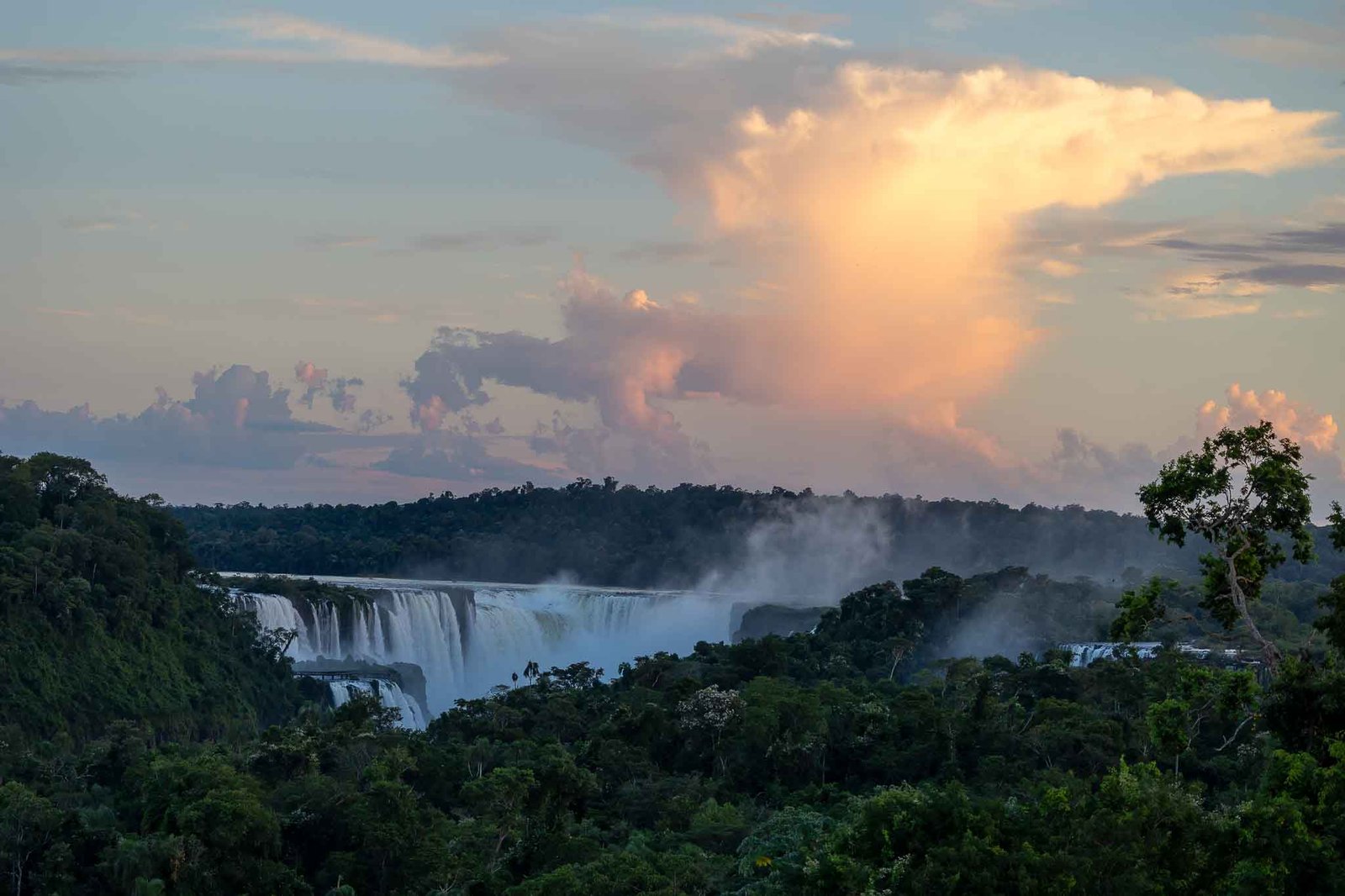 Sunset over the falls
