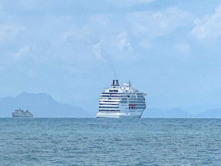 View of our ship from the tender