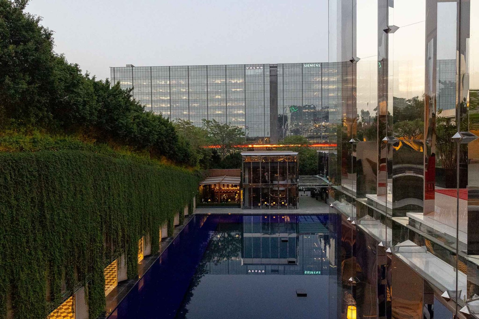View from the hotel lobby of their new bar and restaurant