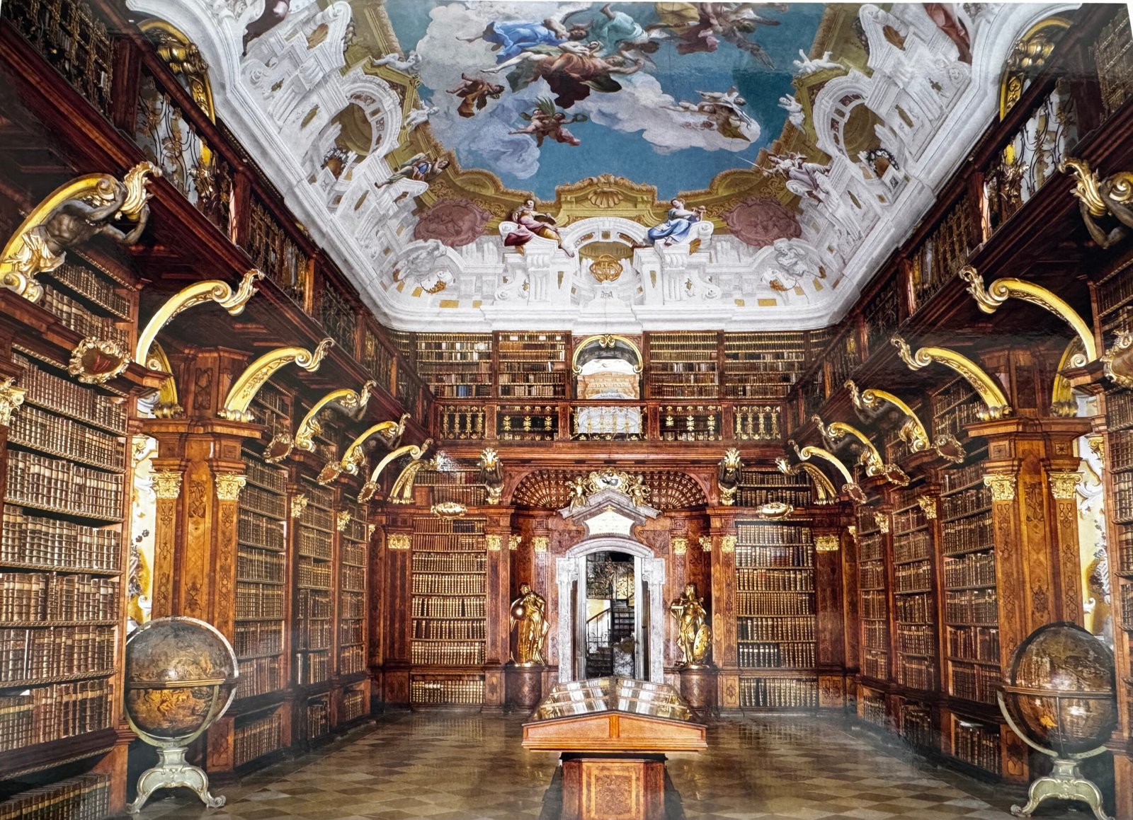 Photo of the library at the abbey