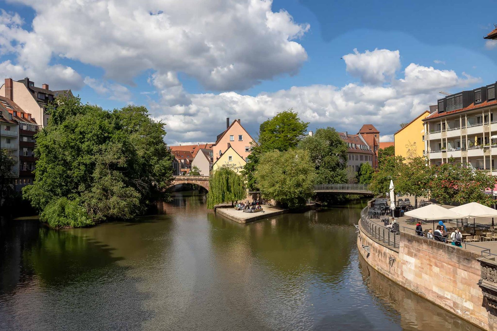 View from the bridge off of Hauptmarkt square