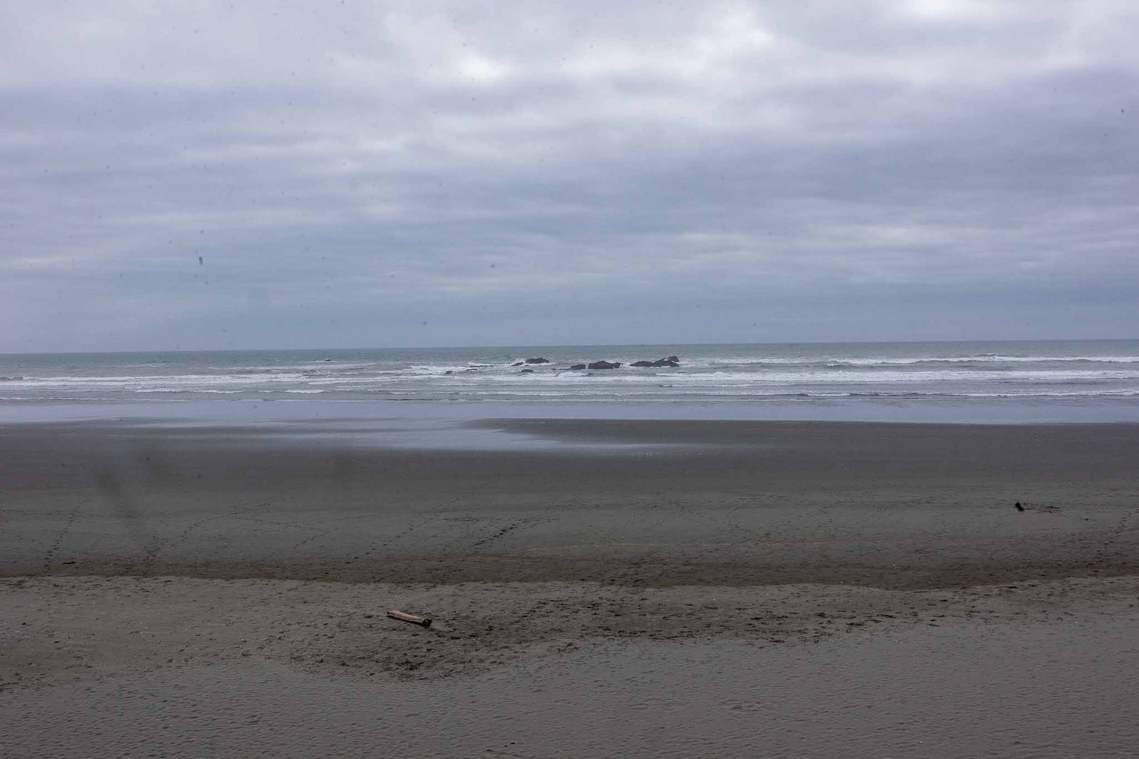 View on the beach below our cabin