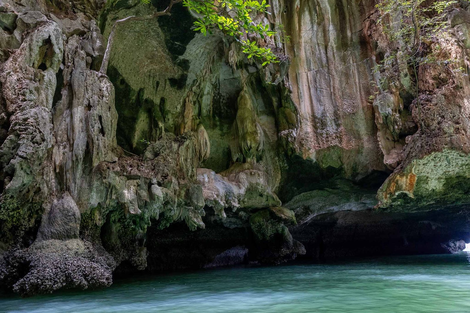 Views inside of the caves and grottos