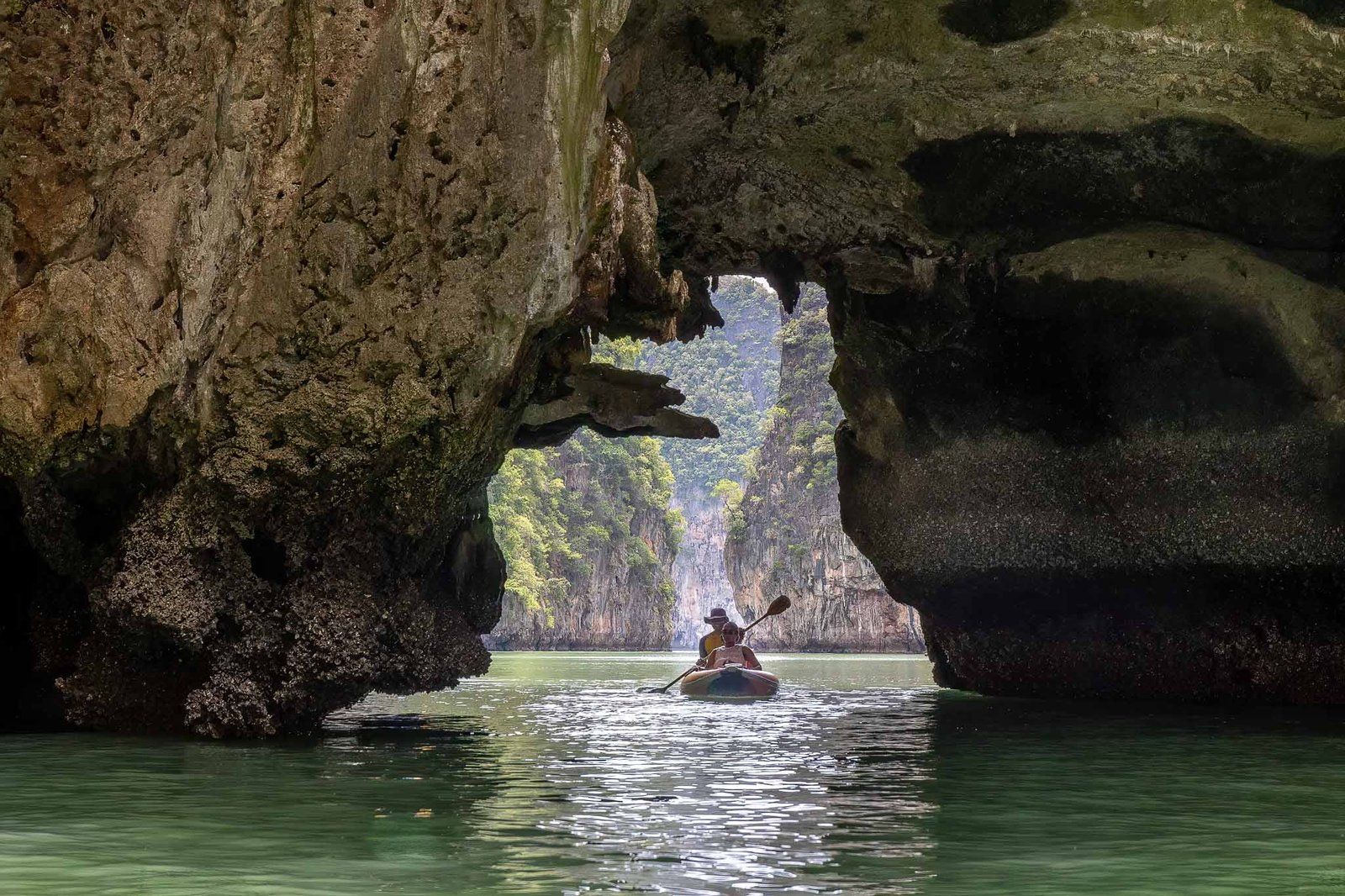 Views inside of the caves and grottos