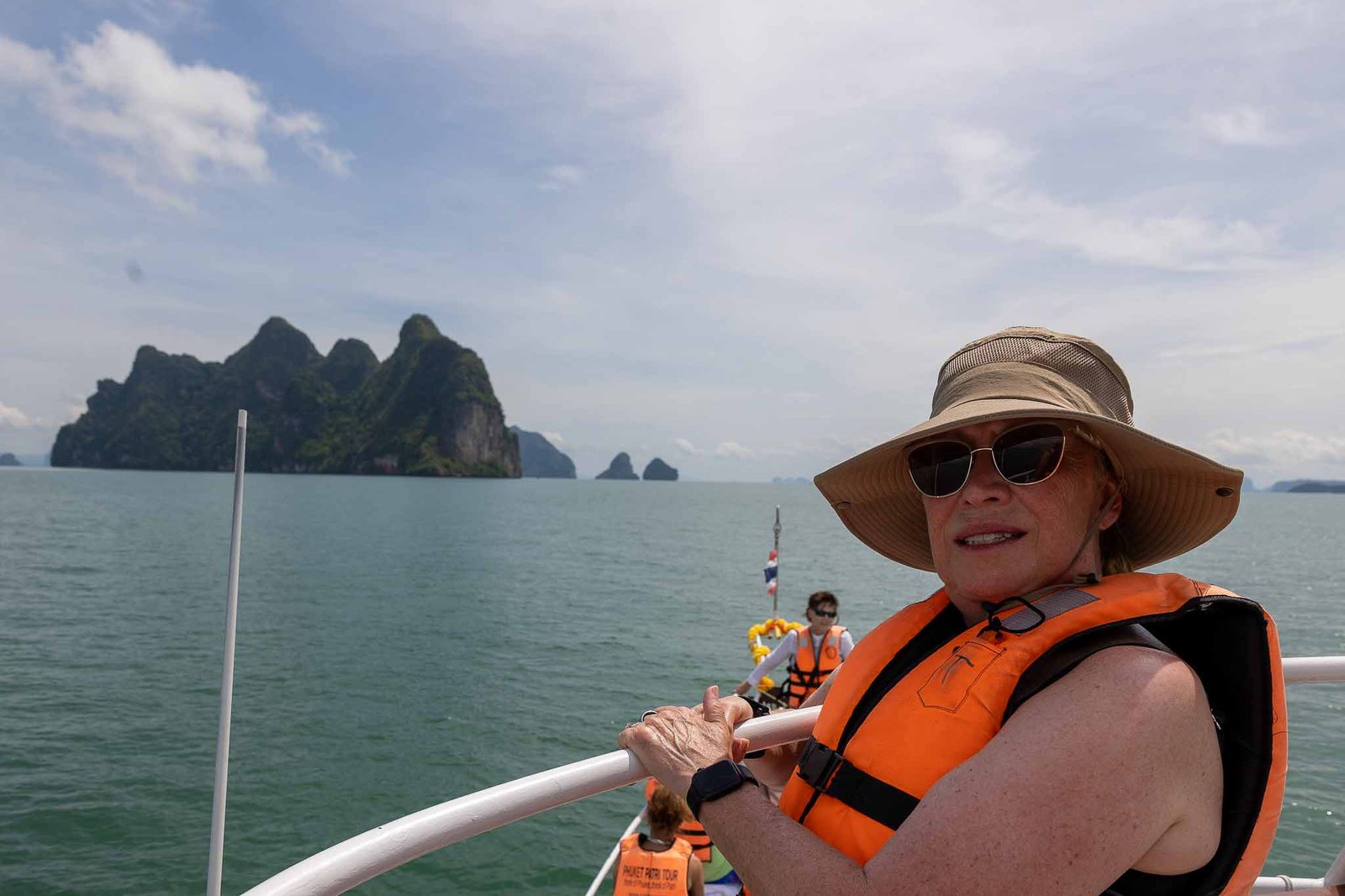heading out to the caves on the speed boat