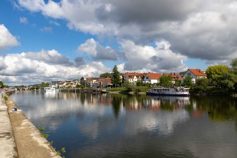 Walking along the waterfront into Regensburg
