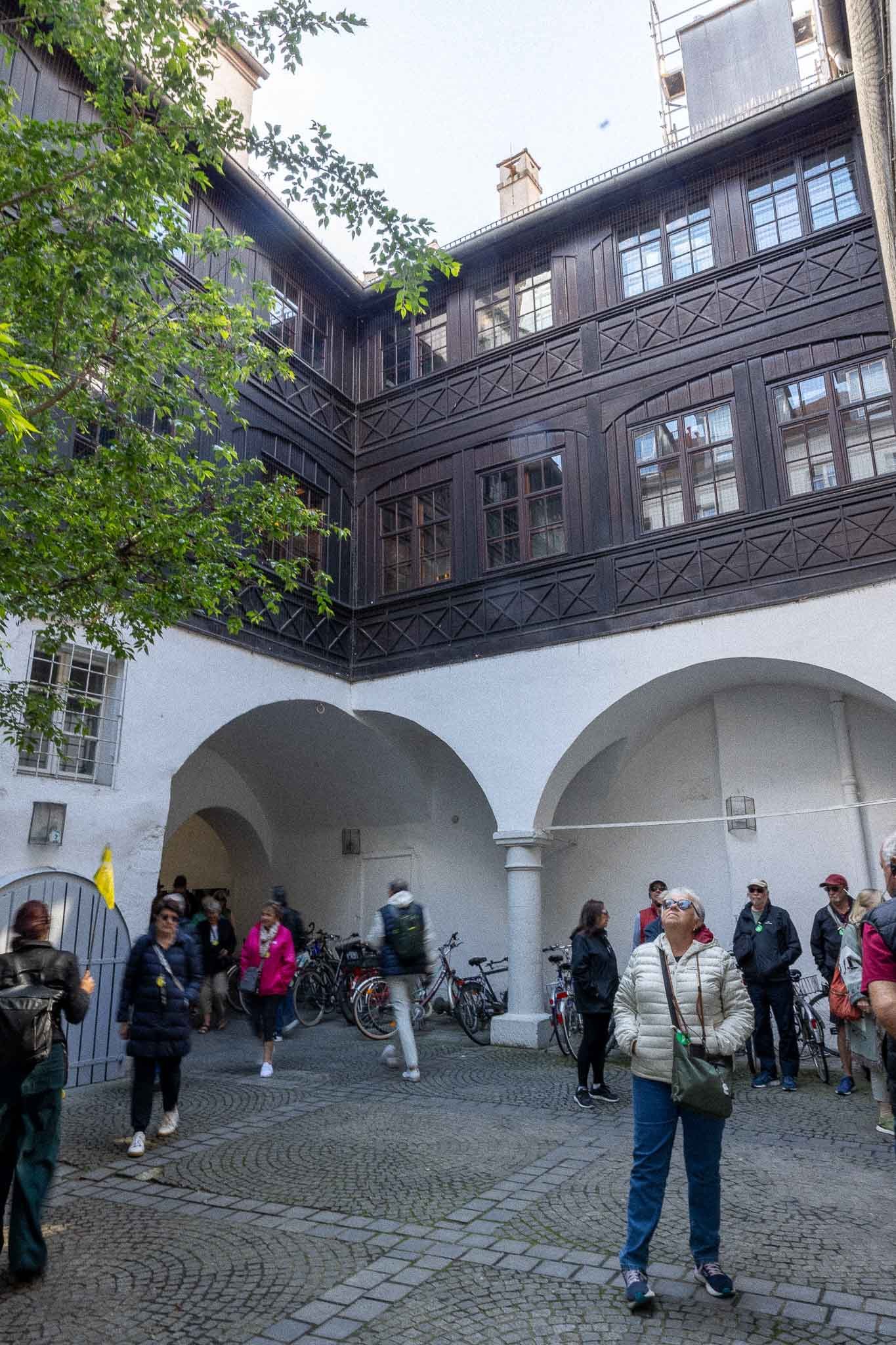 Courtyard of an old house that is now a dormitory