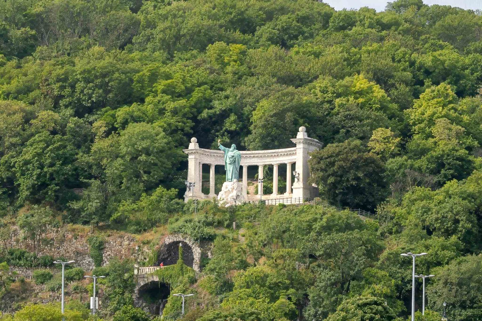 Liberty Monument on Gellért Hill, specifically the Statue of Saint Gellért (Gellért szobor) in Budapest.