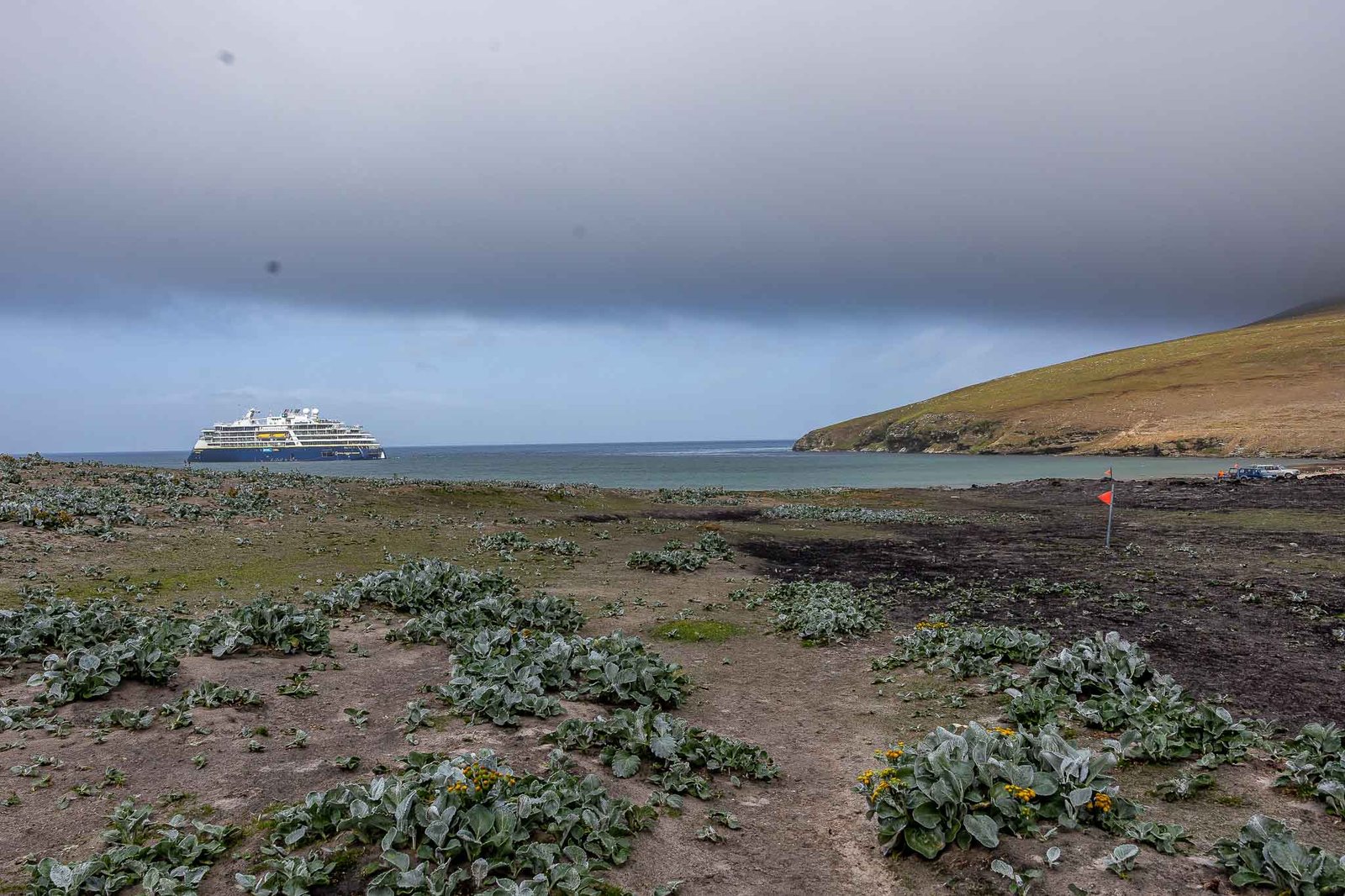 Our ship in the distance