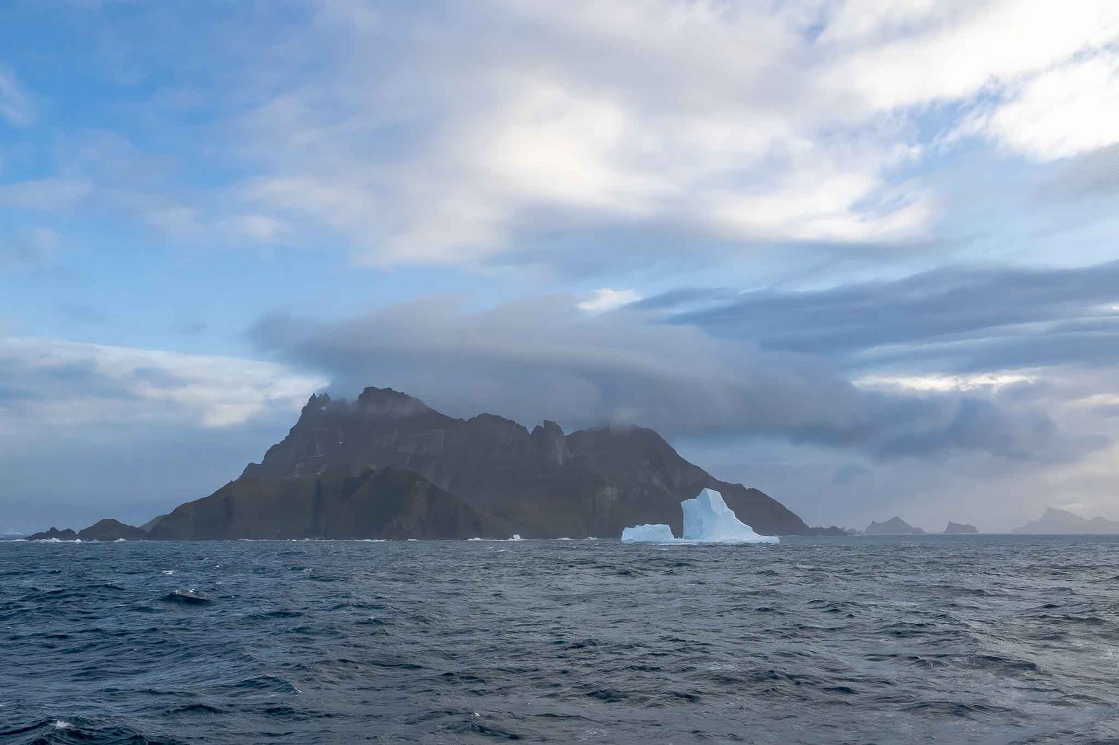 Small Islets and Icebergs off South Georgia