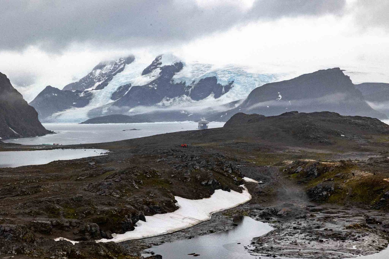 Views on Signy Island with the ship in the distance