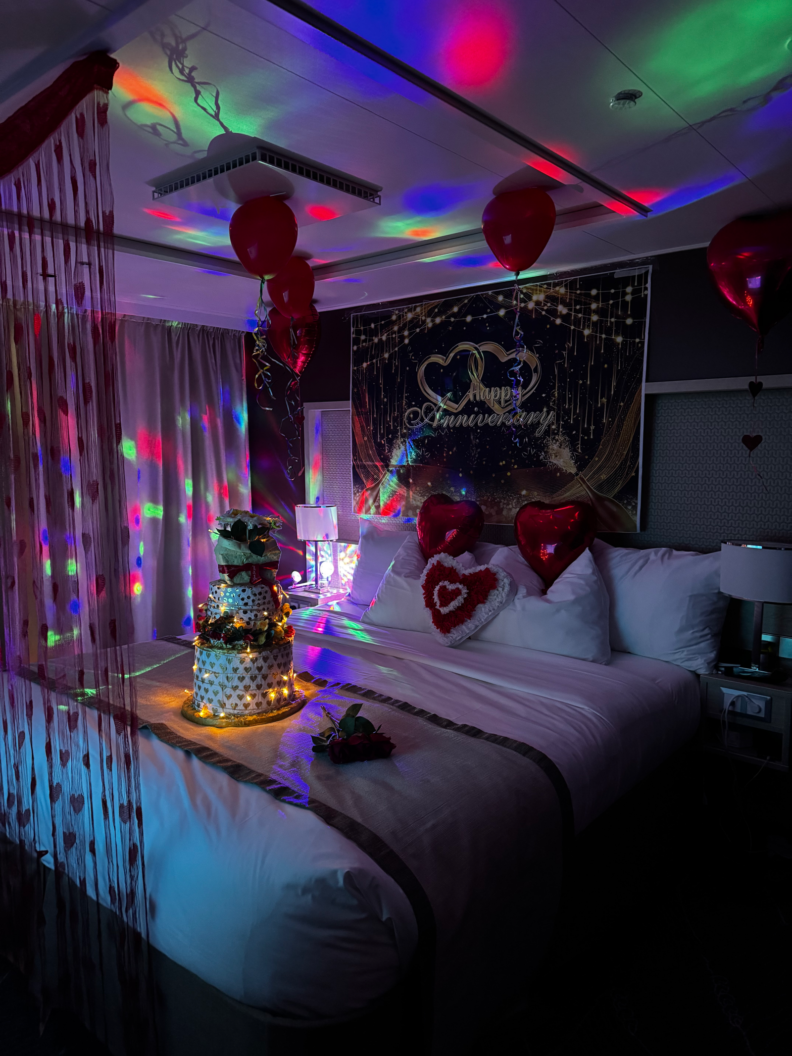 Our cabin decorated for our Anniversary