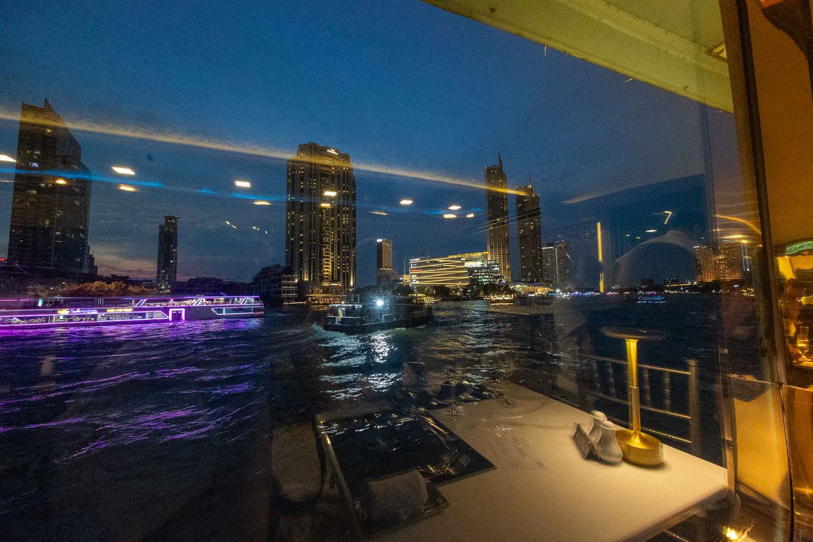 View from inside the dinner cruise boat