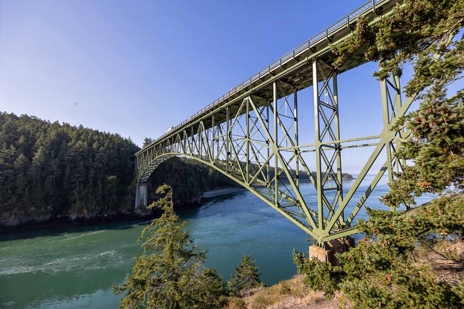 Deception pass bridge views from underneath