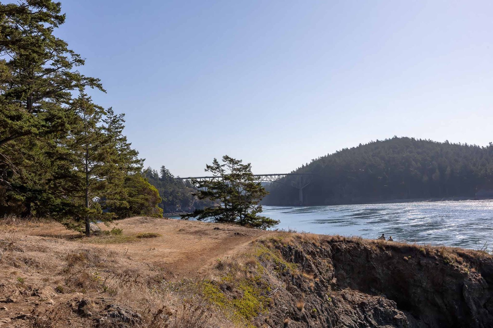 Views from the Lottie Point Loop trail With Deception Pass Bridge in the distance
