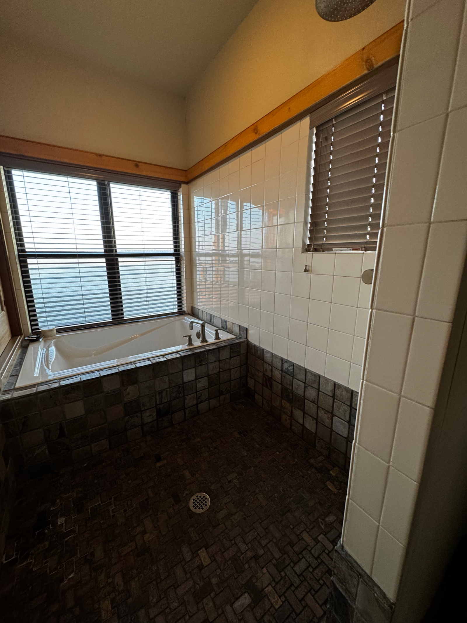 Tub overlooking the water