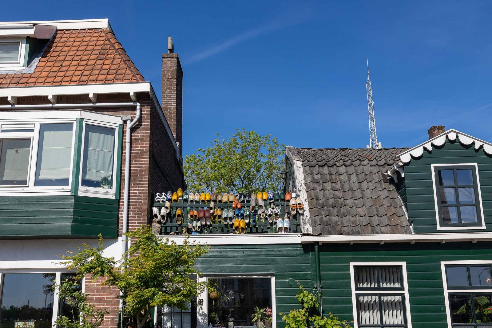 A fun little house that we passed on the walk that had clogs on the roof